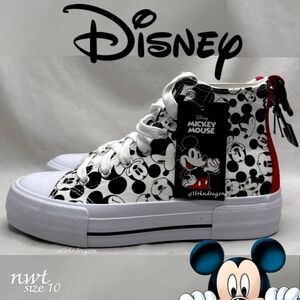 Official Disney Mickey Mouse Womens Sneakers  Platform Mickey Mouse Lace Up NWT